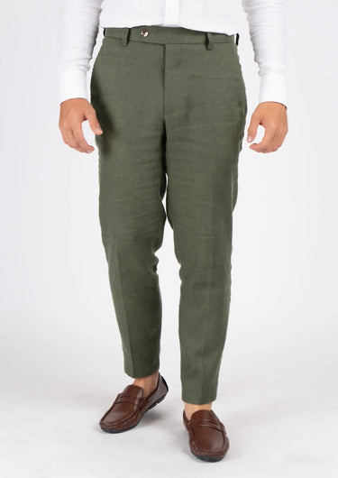 Juniper Green Linen Pants - SARTORO