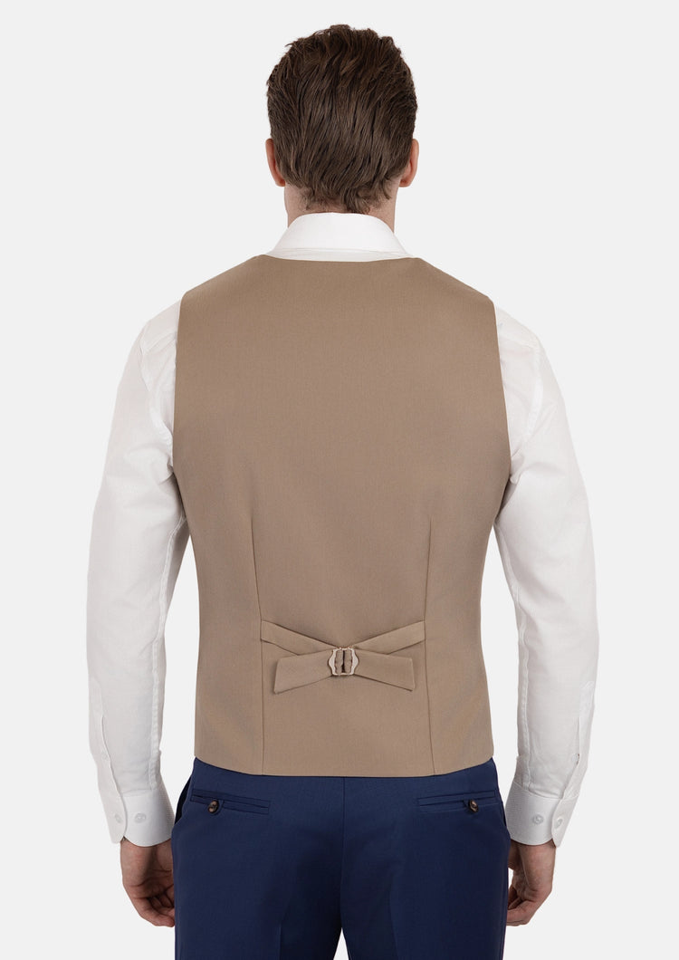 Khaki Cotton Vest - SARTORO466