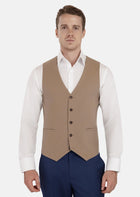 Khaki Cotton Vest - SARTORO279