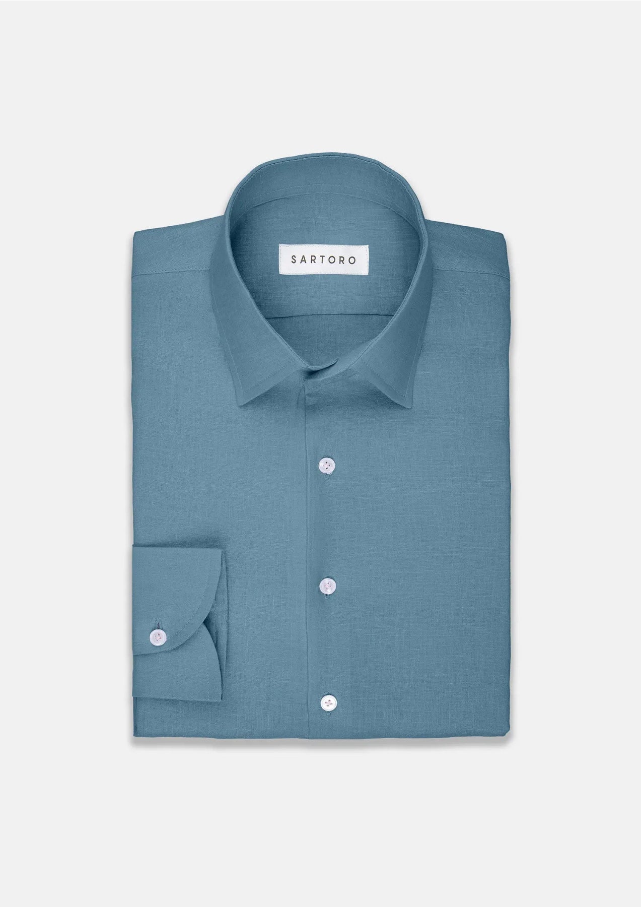 Koi Blue Linen Shirt - SARTORO