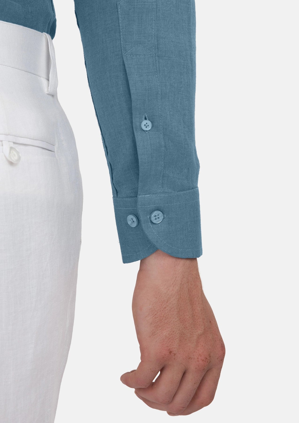 Koi Blue Linen Shirt - SARTORO