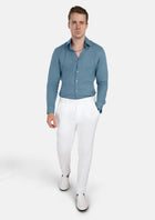 Koi Blue Linen Shirt - SARTORO501
