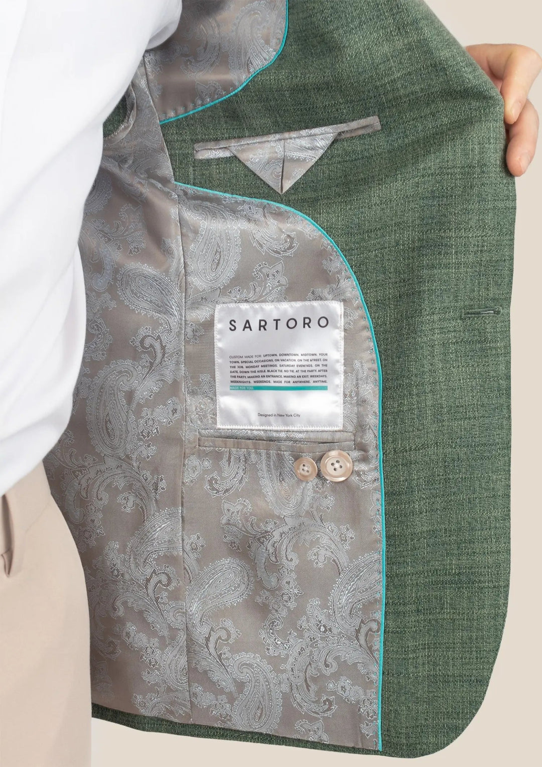 Lafayette Aspen Green Hopsack Jacket - SARTORO