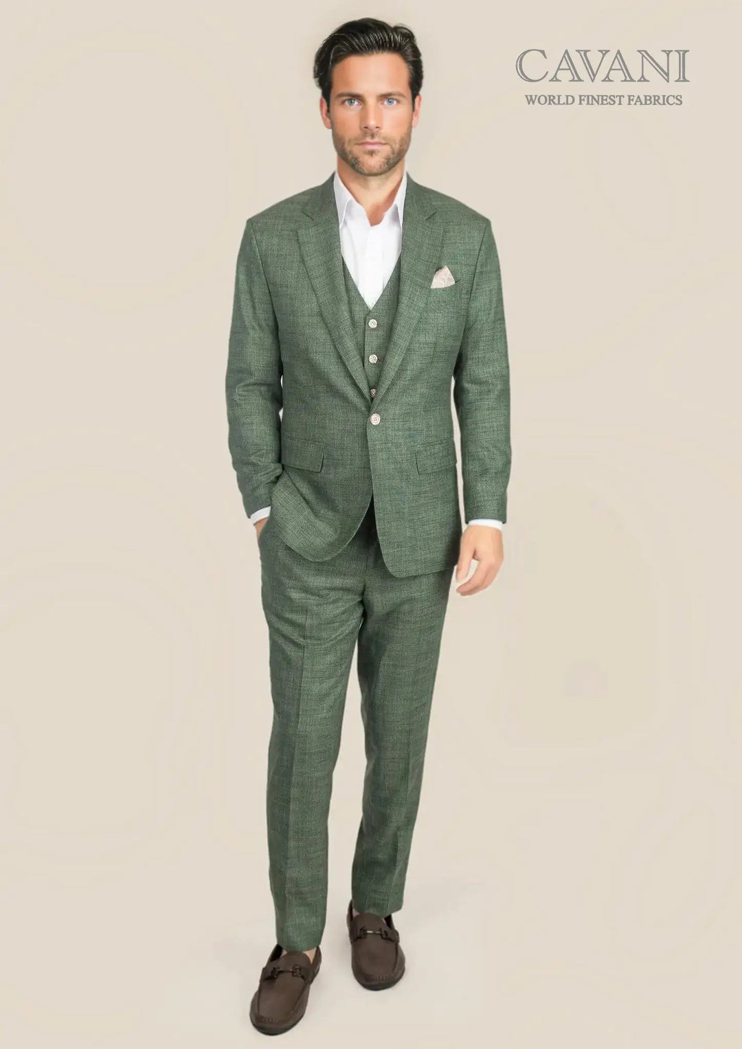 Lafayette Aspen Green Hopsack Suit - SARTORO