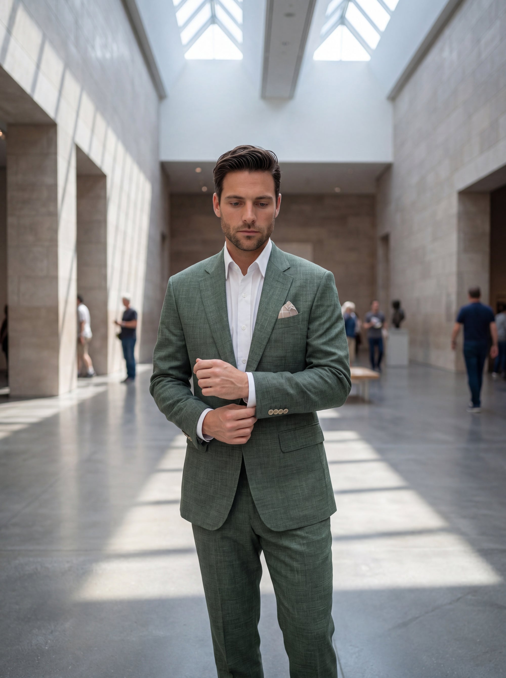 lafayette-aspen-green-hopsack-suit-modern-museum226