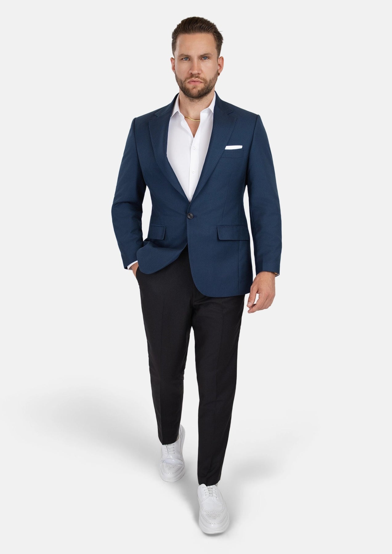 Lafayette Blue Microcheck Jacket - SARTORO