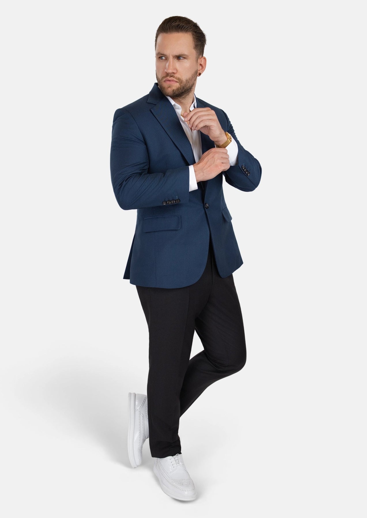 Lafayette Blue Microcheck Jacket - SARTORO