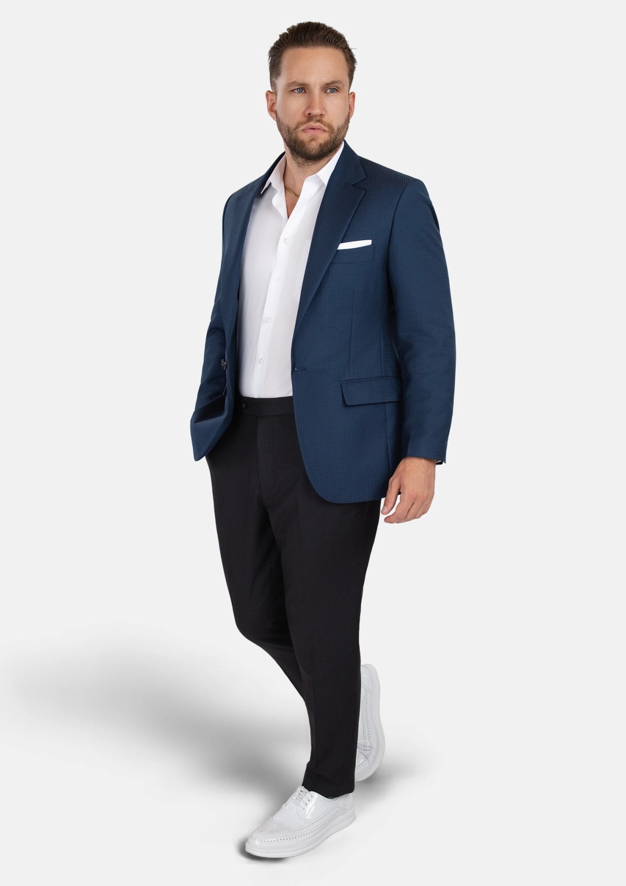 Lafayette Blue Microcheck Jacket - SARTORO