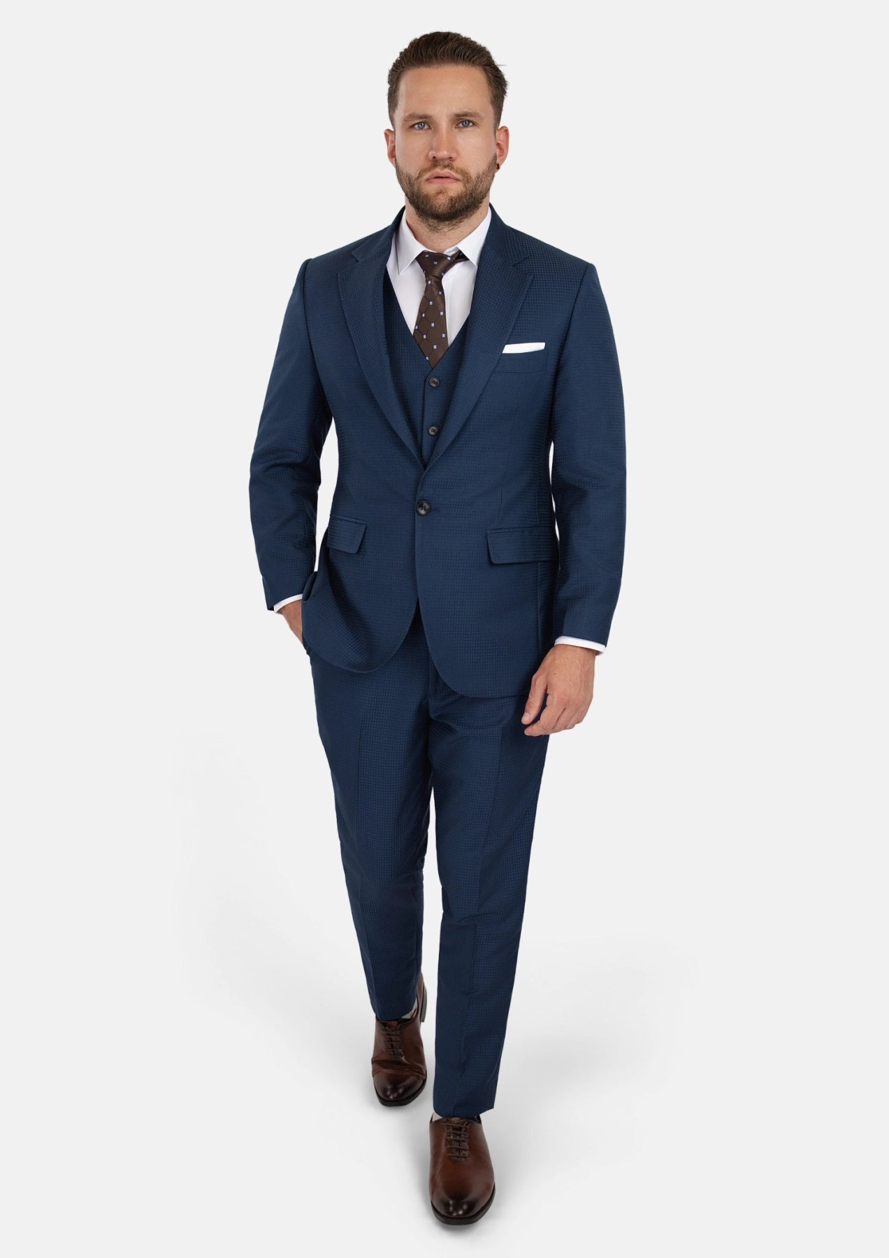 Lafayette Blue Microcheck Suit - SARTORO