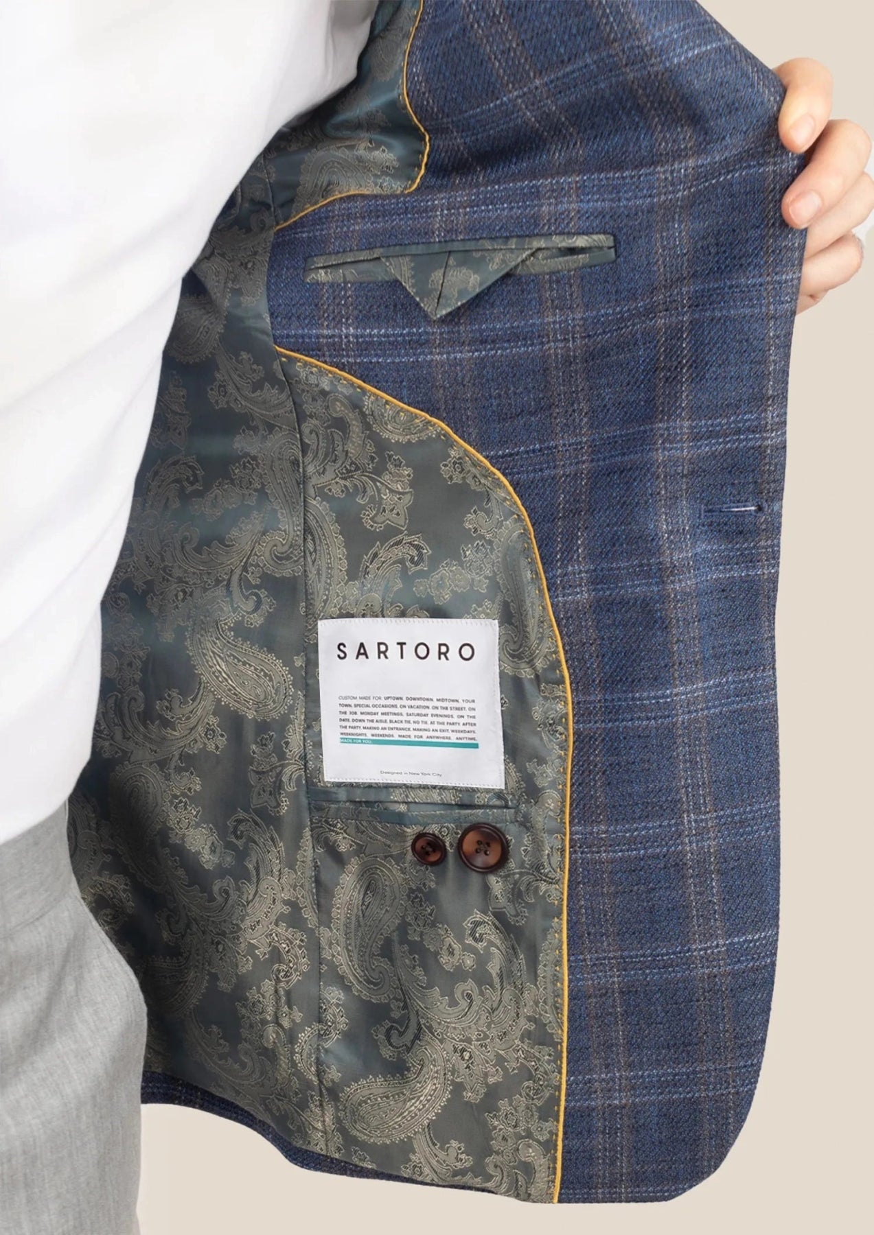 Lafayette Deep Cobalt Blue Plaid Jacket - SARTORO