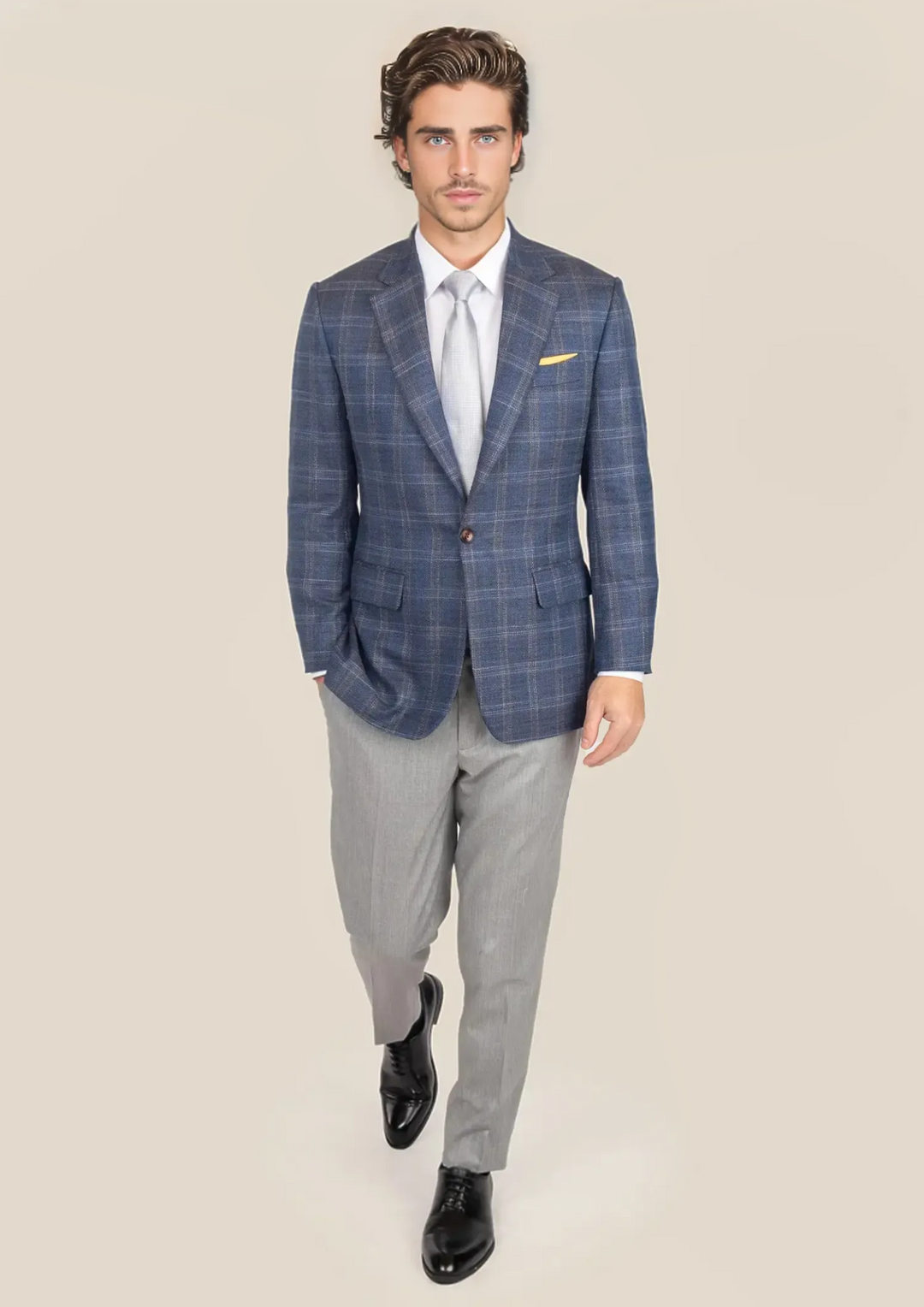 Lafayette Deep Cobalt Blue Plaid Jacket - SARTORO