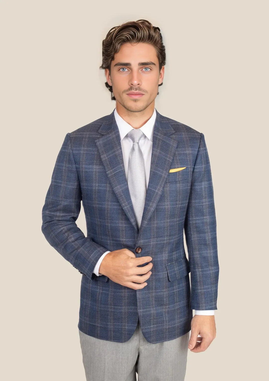 Lafayette Deep Cobalt Blue Plaid Jacket - SARTORO