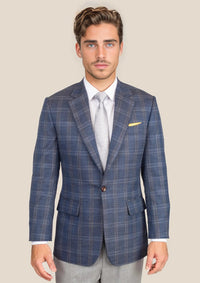 Lafayette Deep Cobalt Blue Plaid Jacket