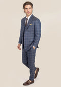 Lafayette Deep Cobalt Blue Plaid Suit - SARTORO