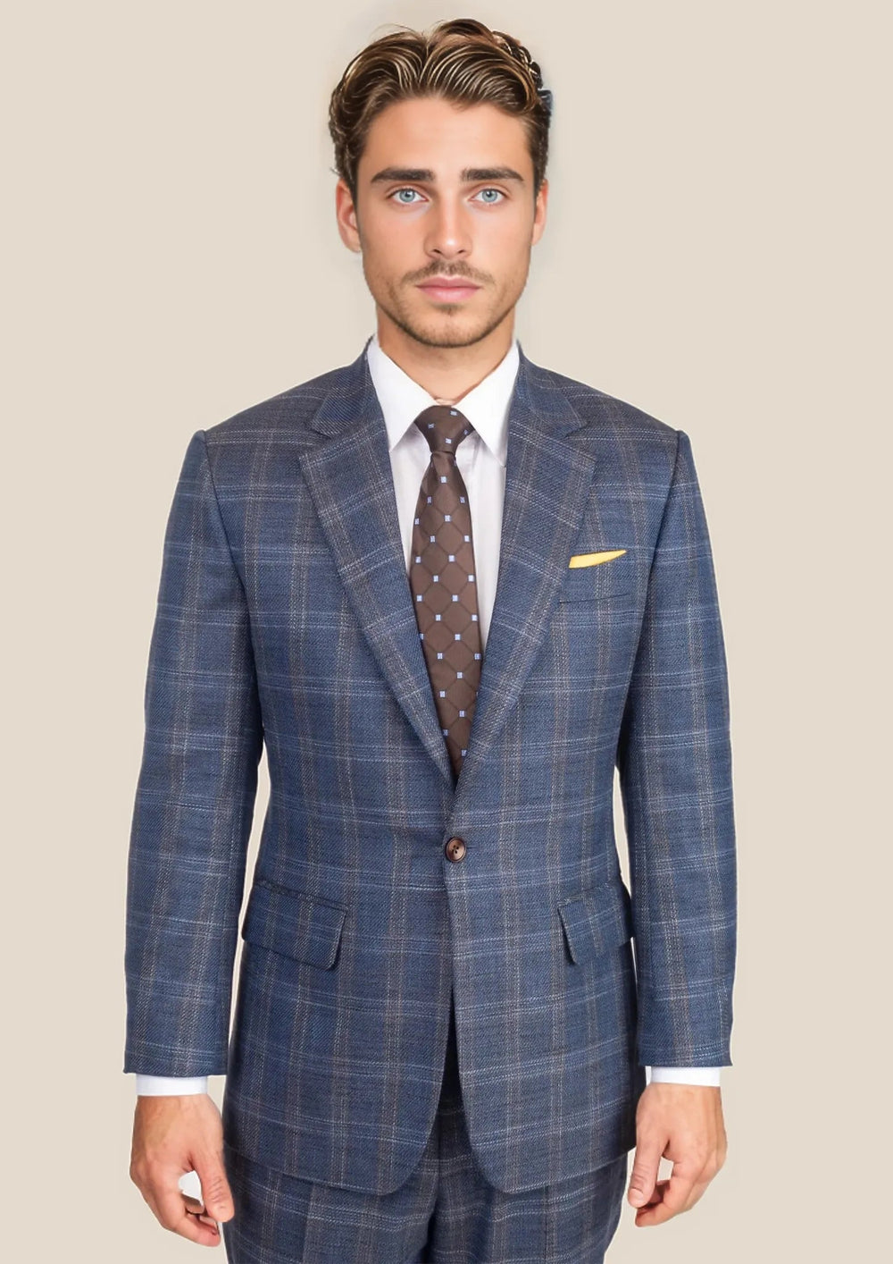 Lafayette Deep Cobalt Blue Plaid Suit - SARTORO