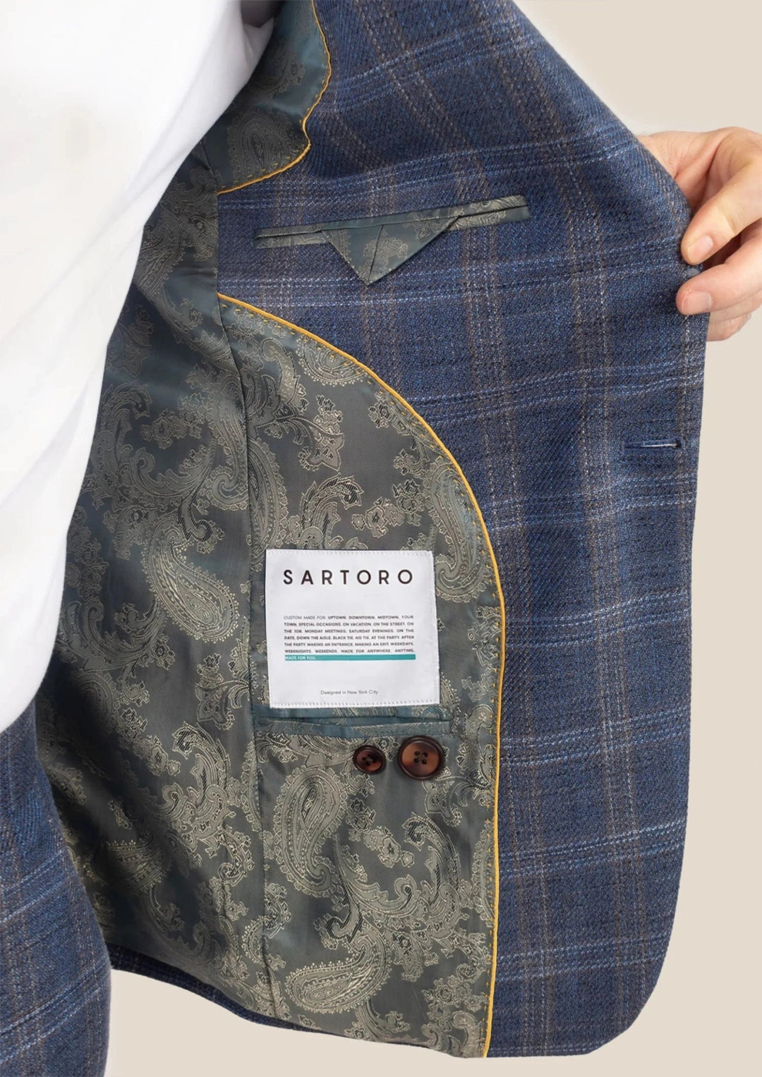 Lafayette Deep Cobalt Blue Plaid Suit - SARTORO