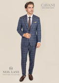 Lafayette Deep Cobalt Blue Plaid Suit - SARTORO