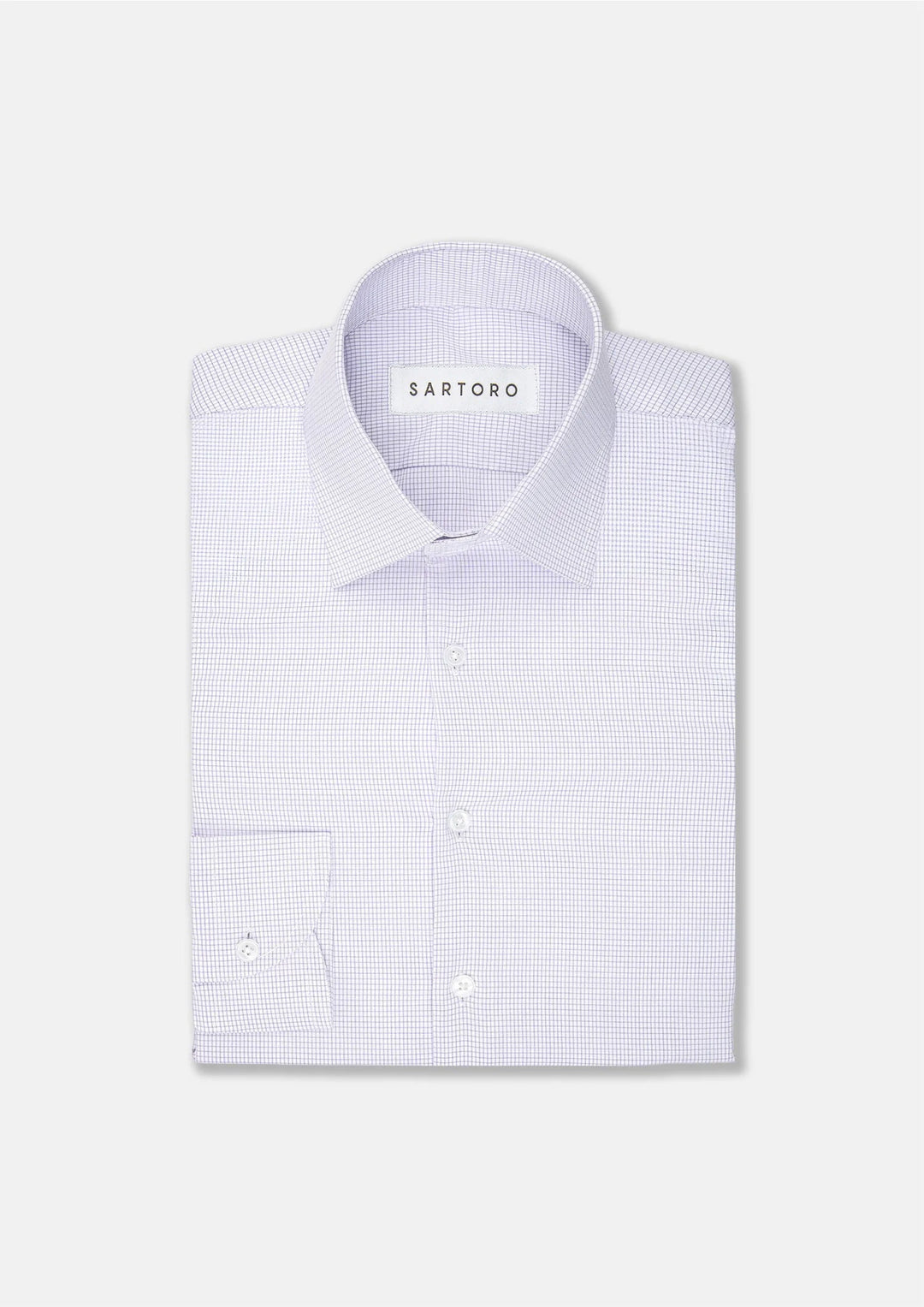 Lavender Micro Grid Shirt - SARTORO