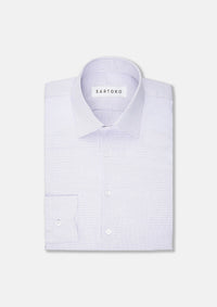 Lavender Micro Grid Shirt - SARTORO