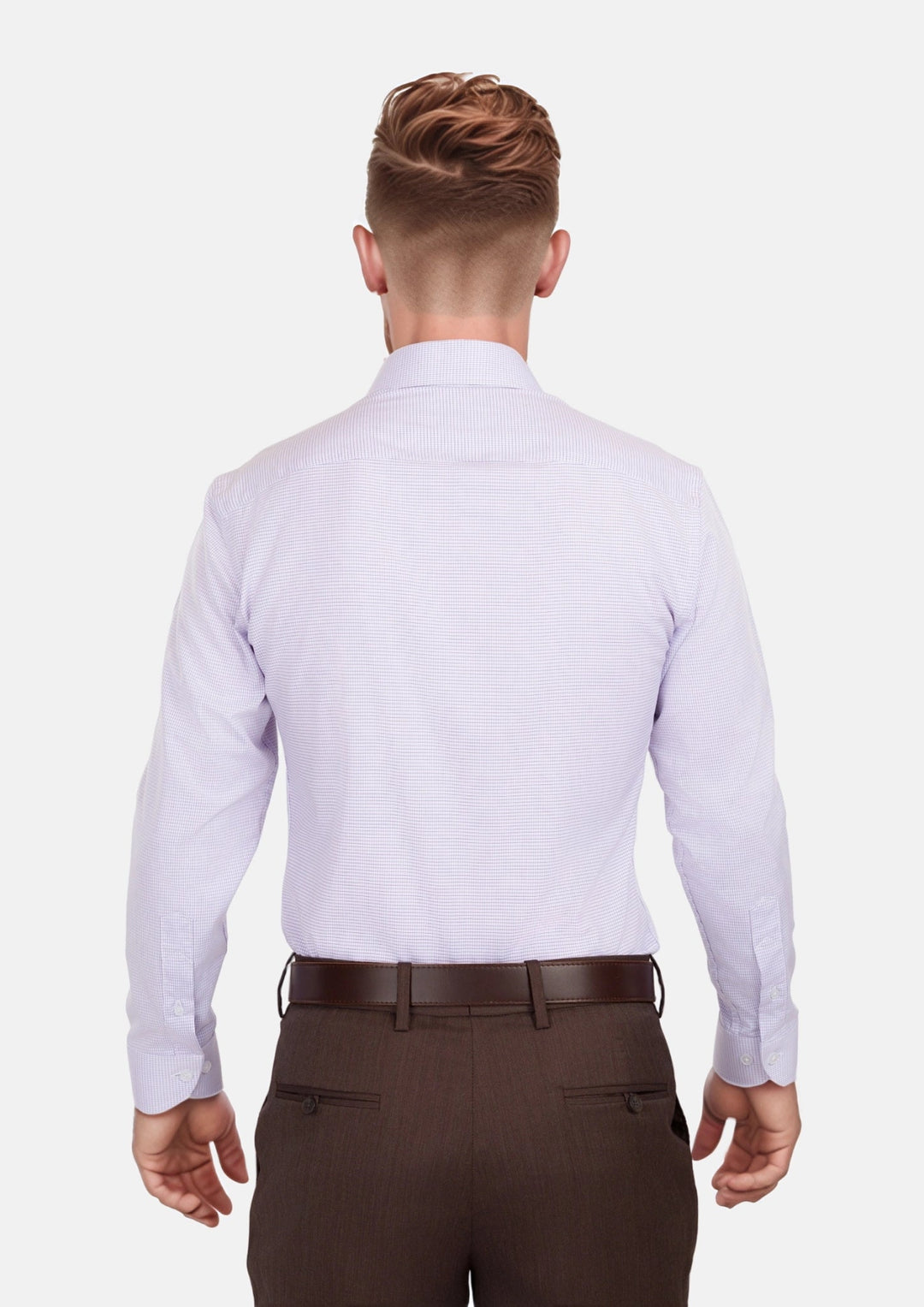 Lavender Micro Grid Shirt - SARTORO