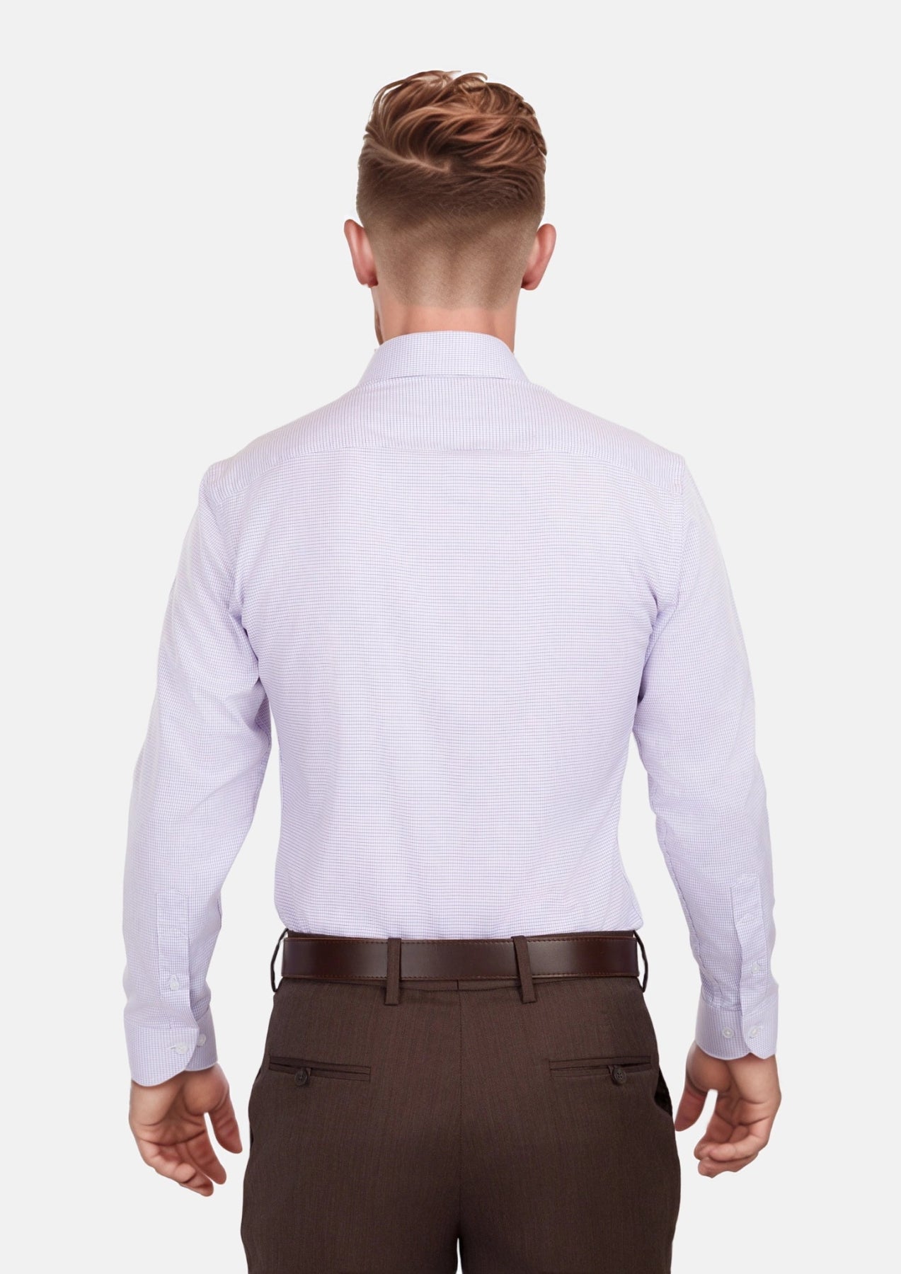 Lavender Micro Grid Shirt - SARTORO