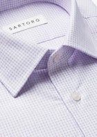Lavender Microcheck Shirt - SARTORO477