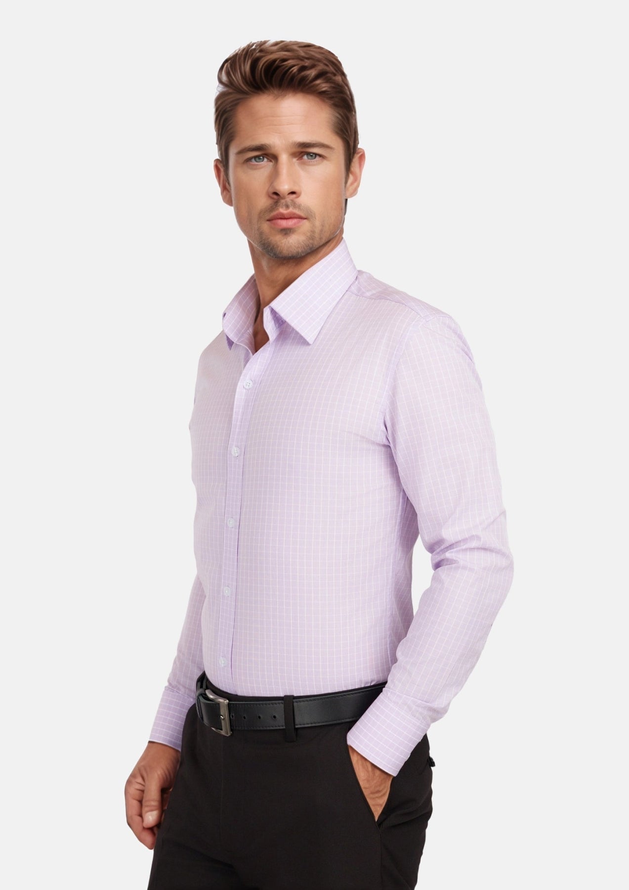 Lavender Plaid Shirt - SARTORO
