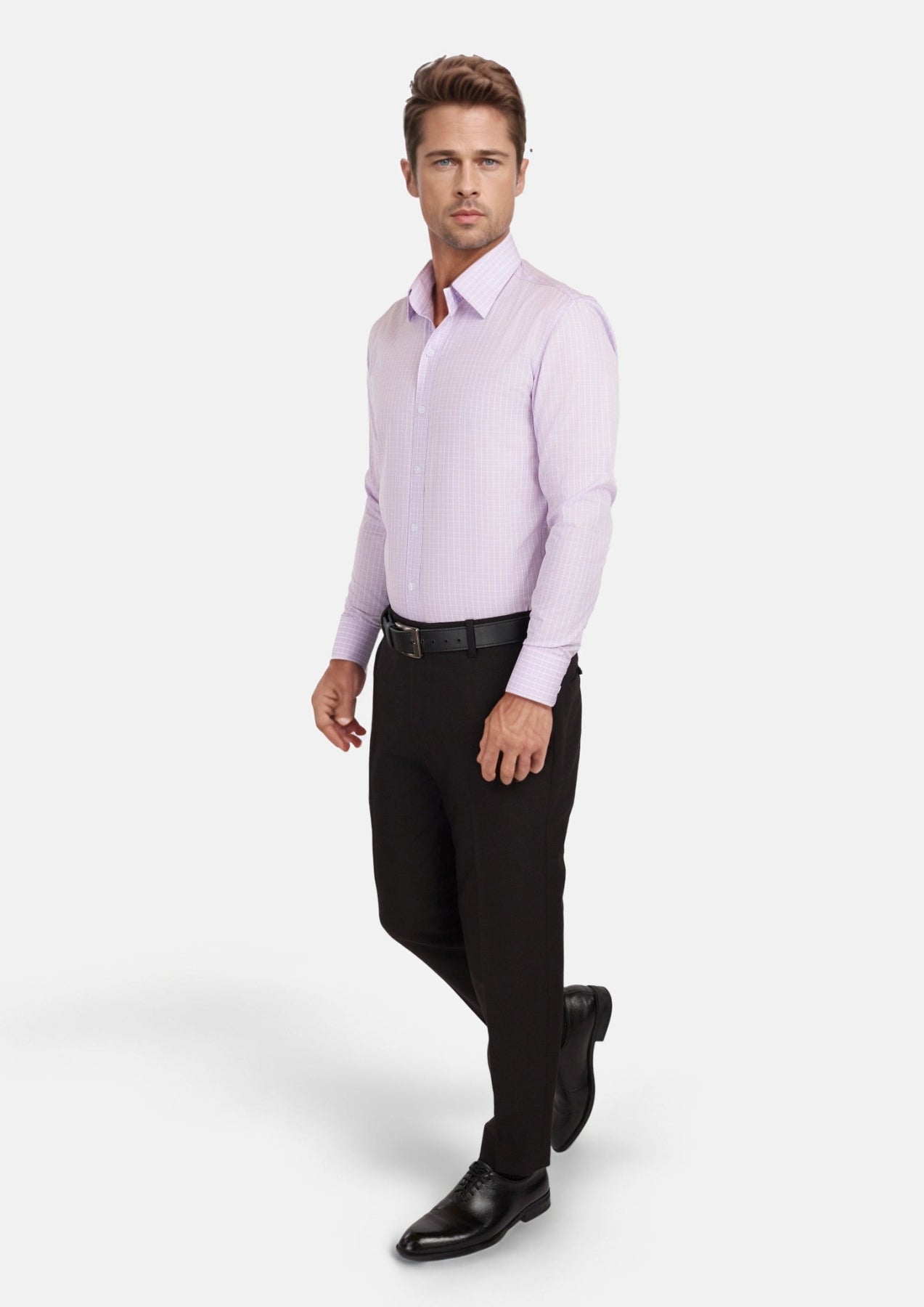 Lavender Plaid Shirt - SARTORO