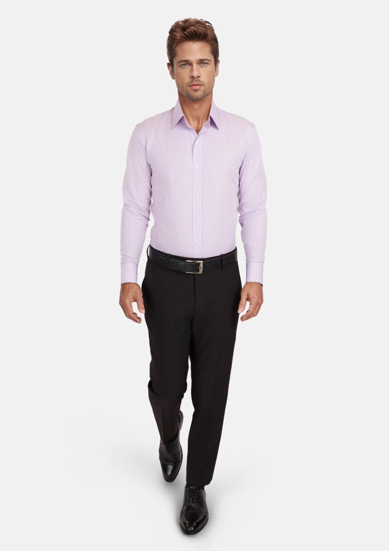 Lavender Plaid Shirt - SARTORO