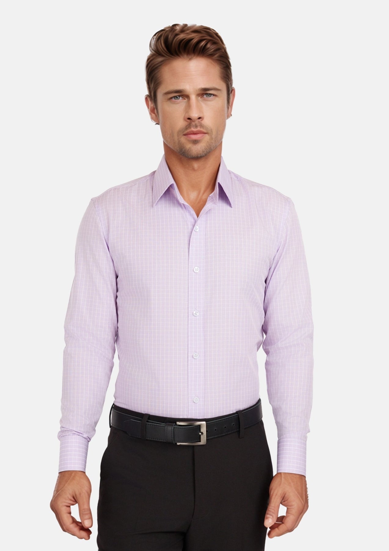 Lavender Plaid Shirt - SARTORO