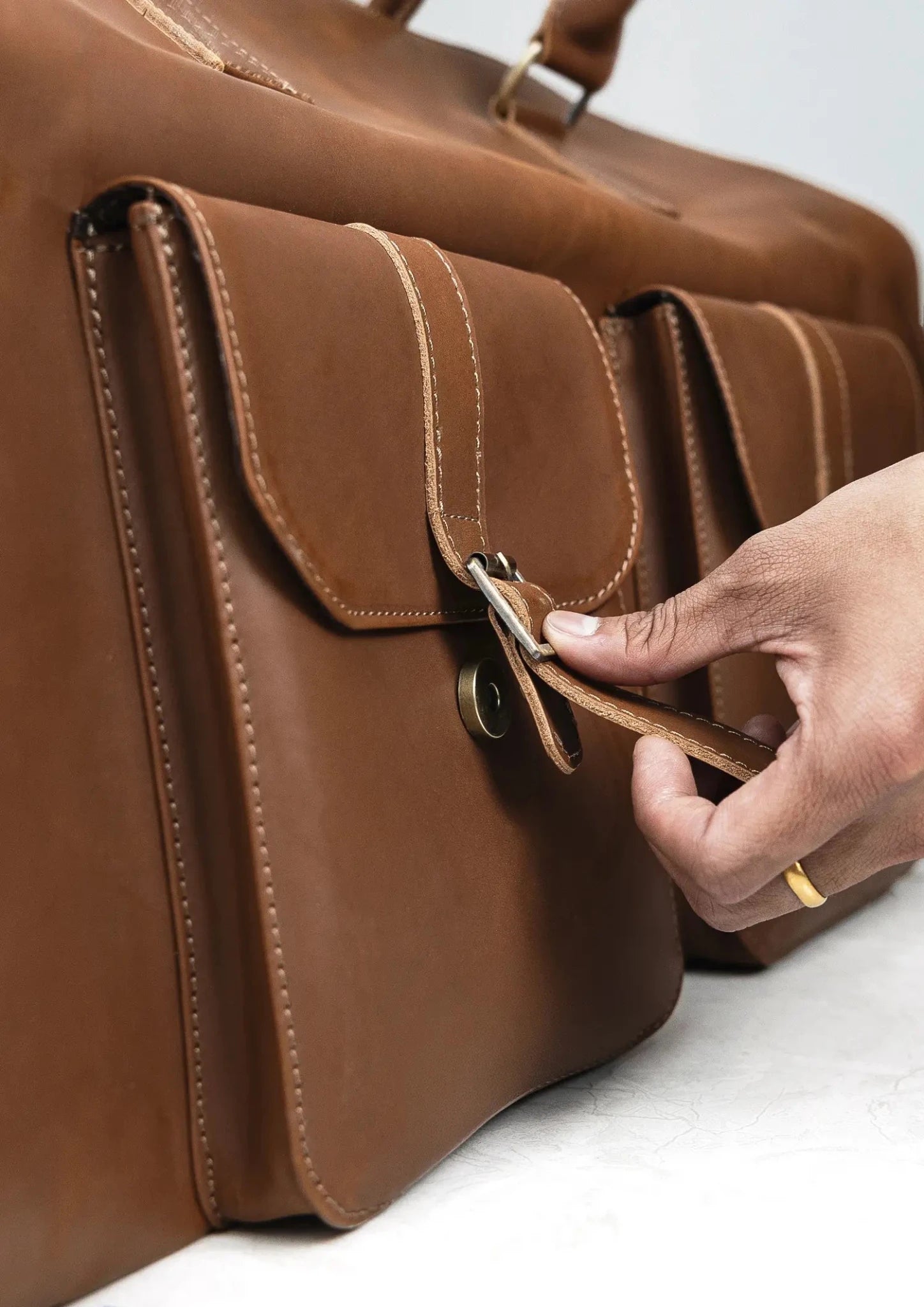 Leather Garment Duffel Bag - SARTORO406