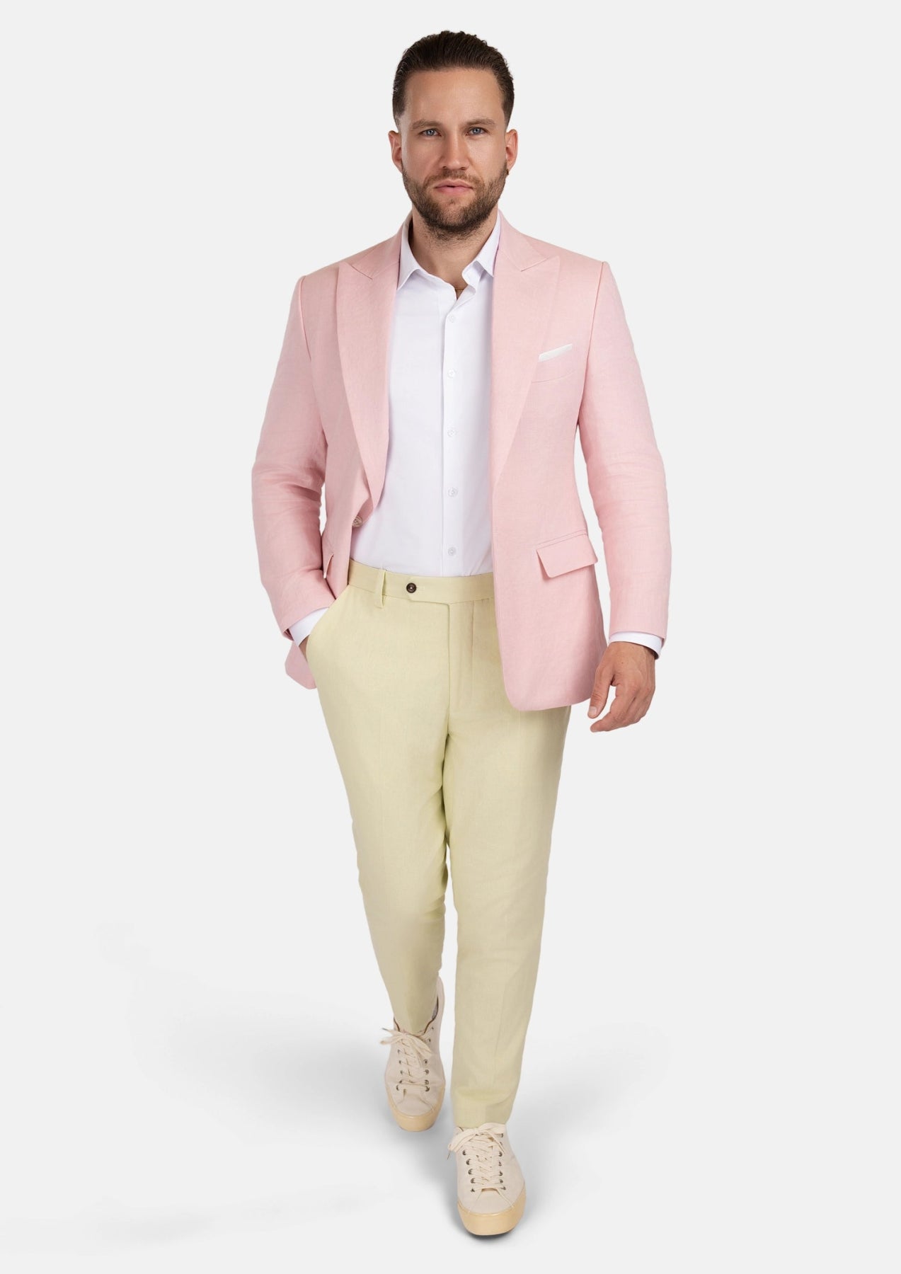 Liberty Amaranth Pink Linen Jacket - SARTORO