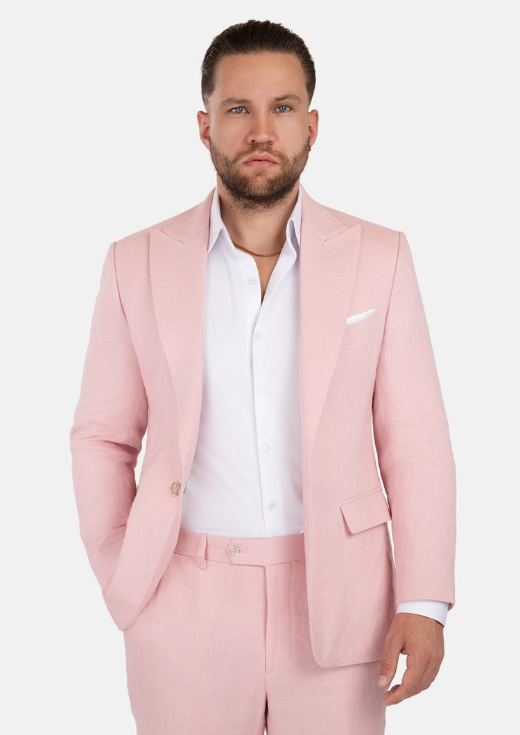 Liberty Amaranth Pink Linen Suit - SARTORO644