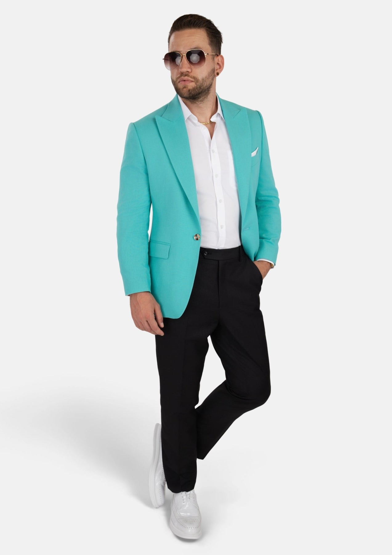 Liberty Atlantis Green Linen Blend Jacket - SARTORO