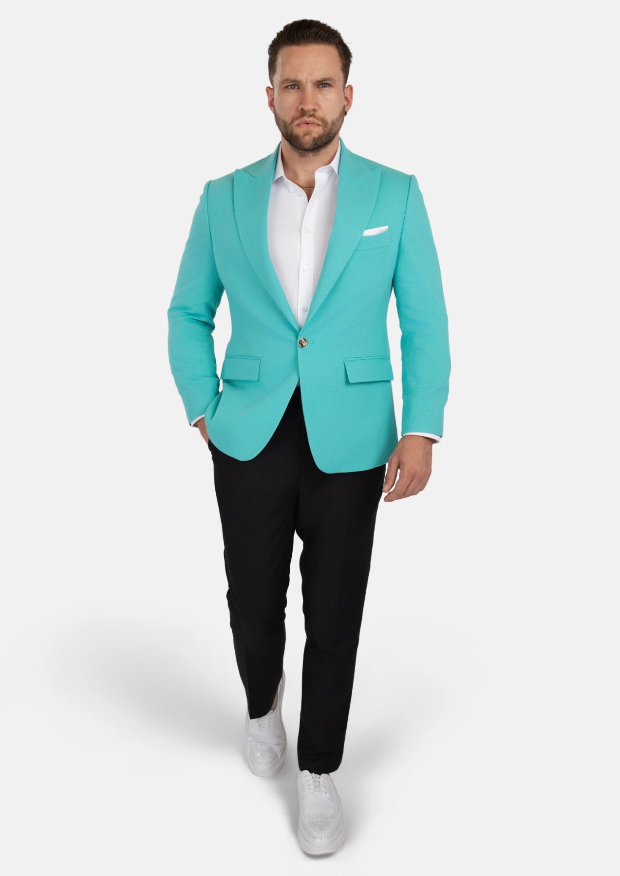 Liberty Atlantis Green Linen Blend Jacket - SARTORO