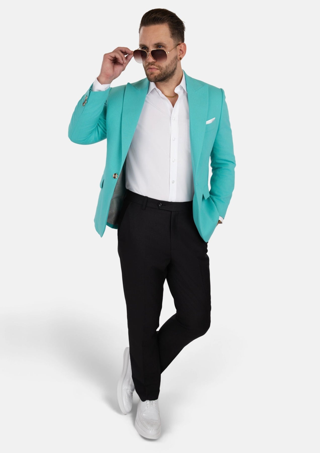 Liberty Atlantis Green Linen Blend Jacket - SARTORO