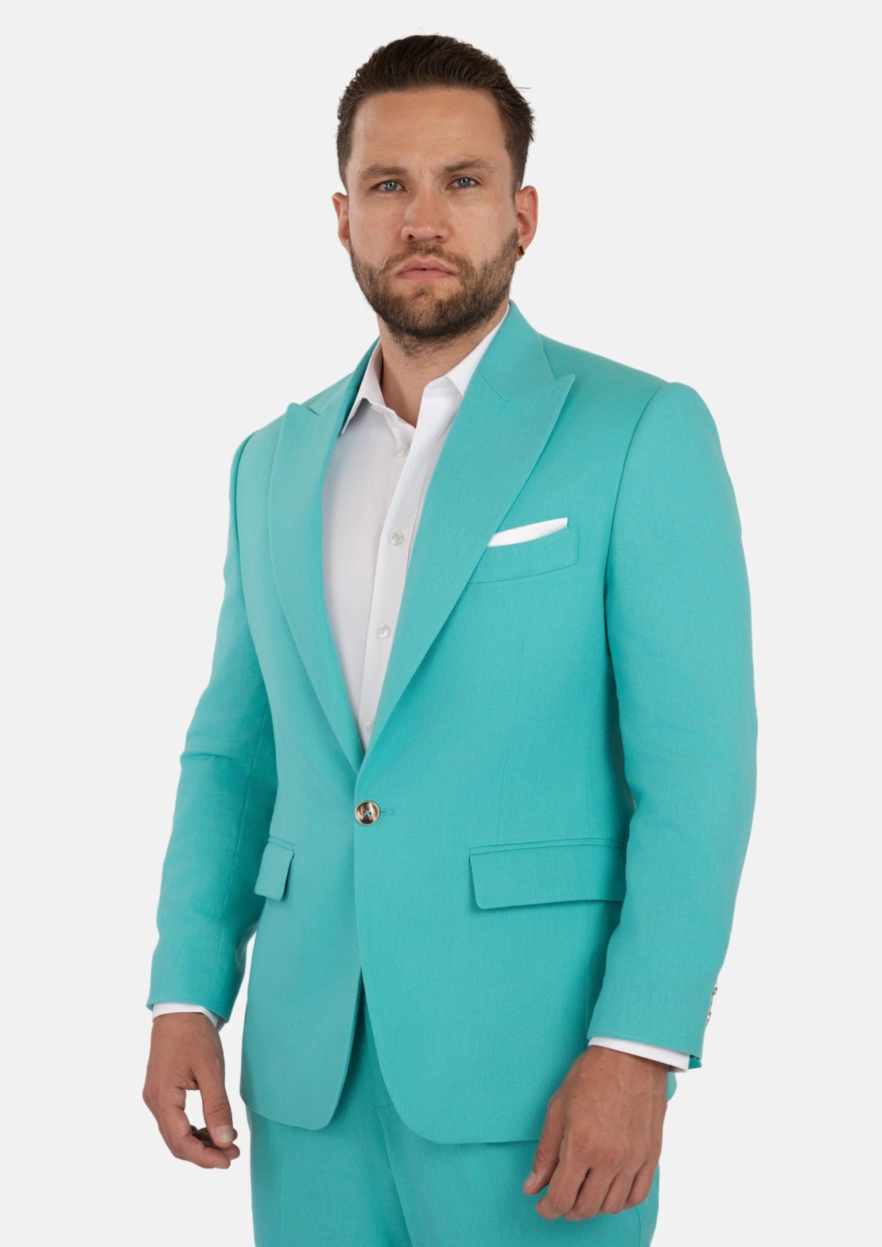 Liberty Atlantis Green Linen Blend Suit