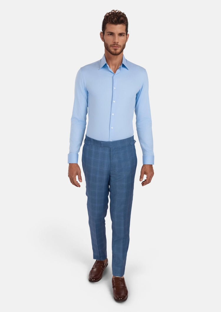 Light Blue Bamboo Striped Shirt - SARTORO895