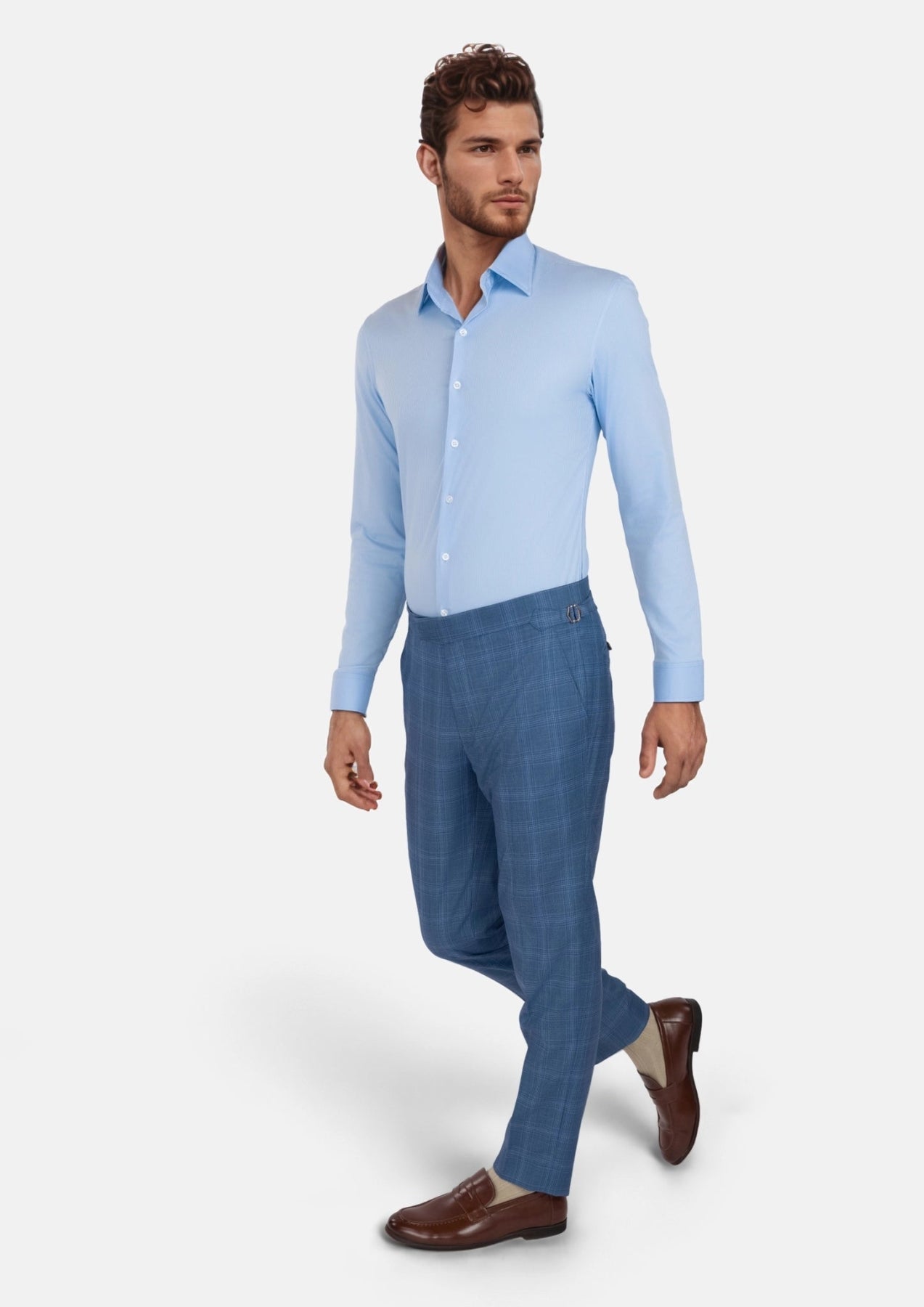 Light Blue Bamboo Striped Shirt - SARTORO