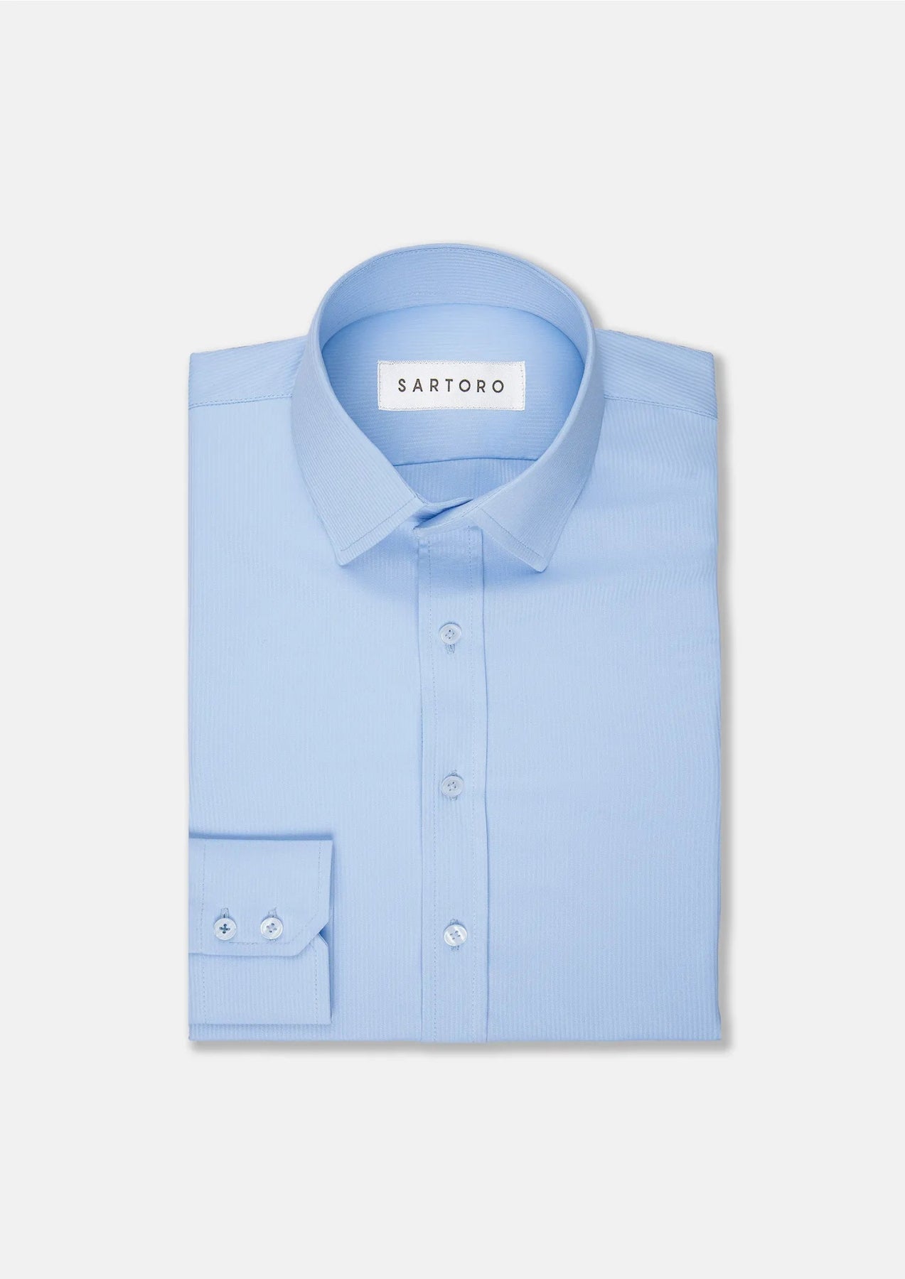Light Blue Bamboo Striped Shirt - SARTORO
