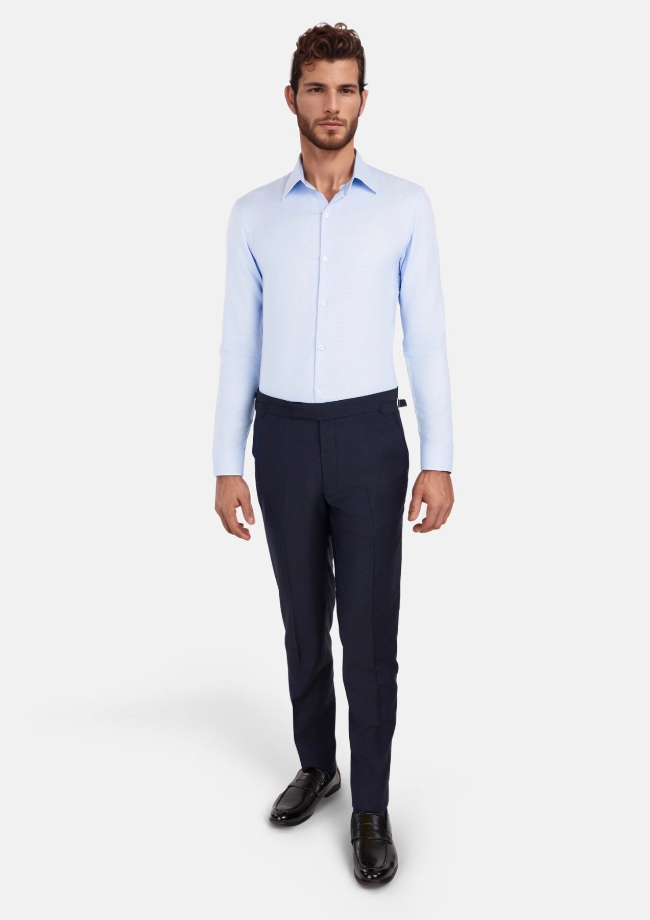 Light Blue Basket Weave Shirt - SARTORO