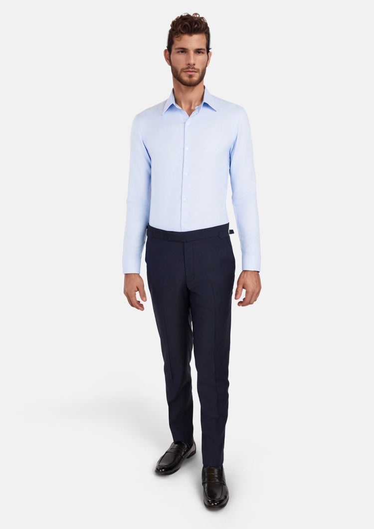 Light Blue Basket Weave Shirt - SARTORO574
