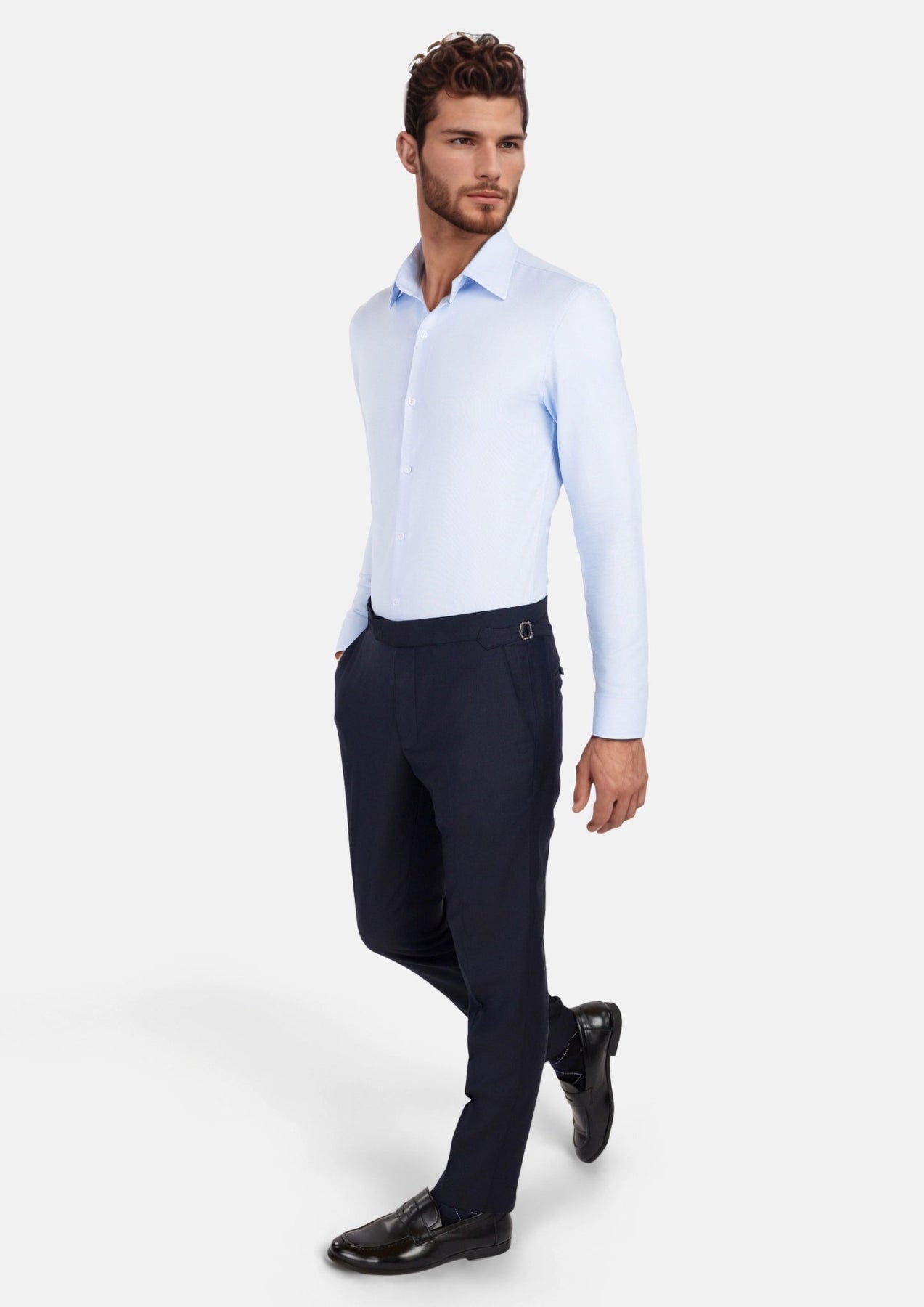 Light Blue Basket Weave Shirt - SARTORO