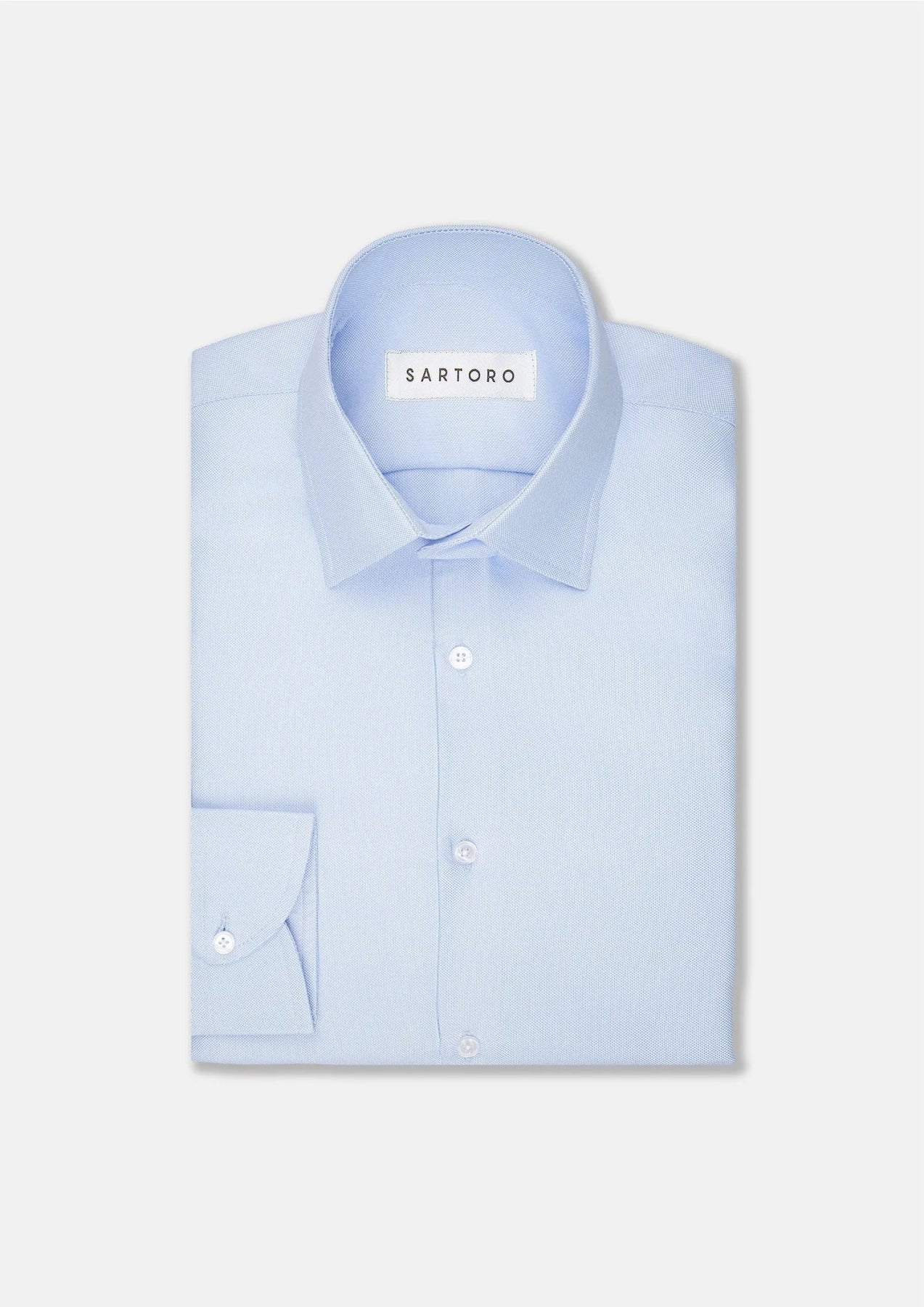 Light Blue Basket Weave Shirt - SARTORO