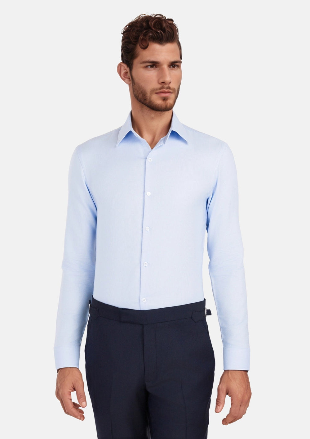 Ice Blue Basket Weave Shirt980