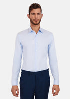 Light Blue Diamond Weave Shirt - SARTORO339