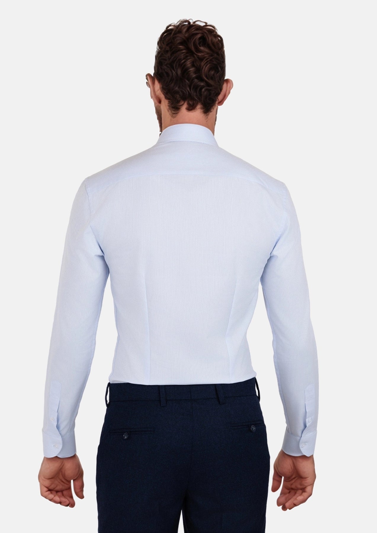 Light Blue Diamond Weave Shirt - SARTORO