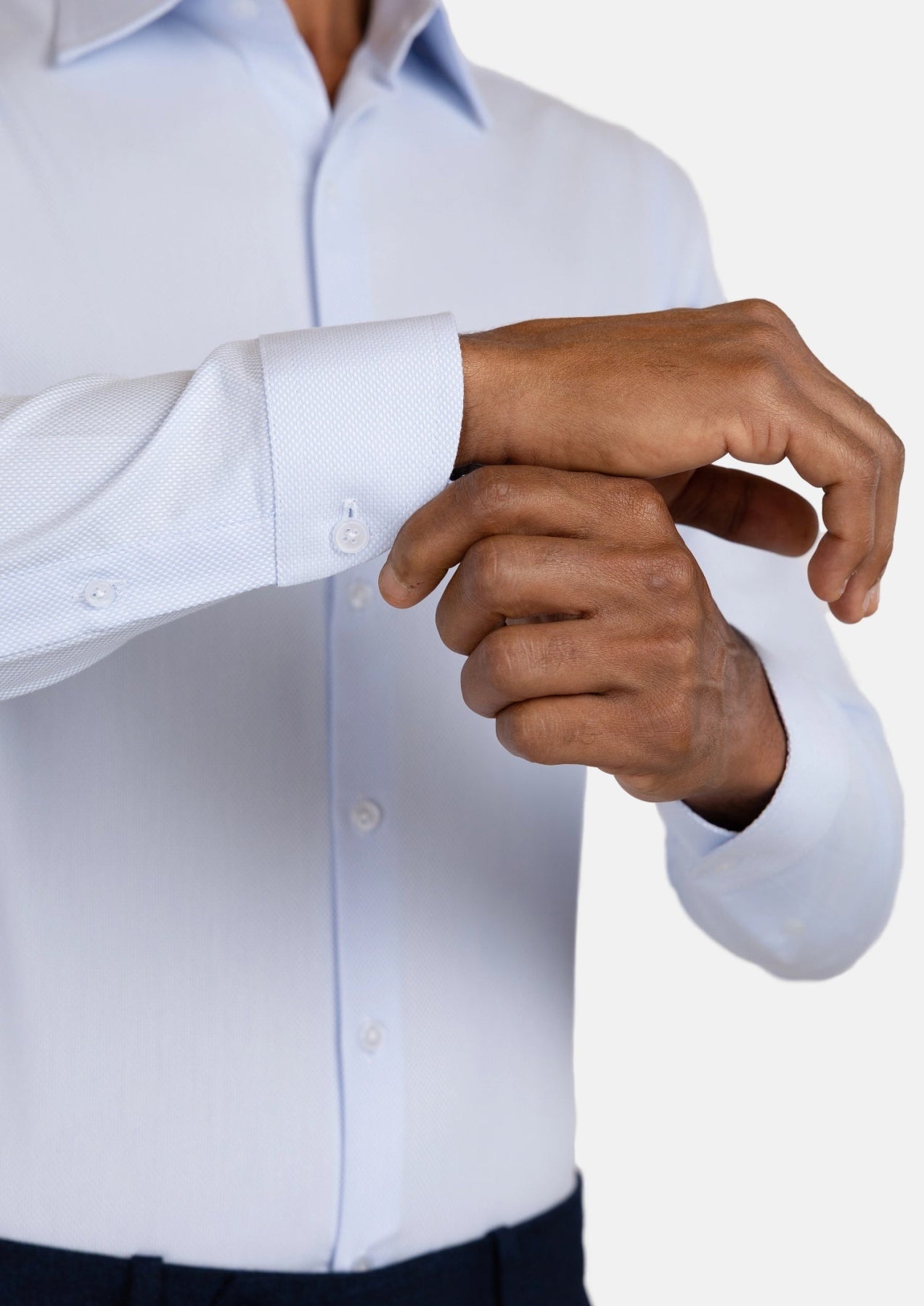 Light Blue Diamond Weave Shirt - SARTORO