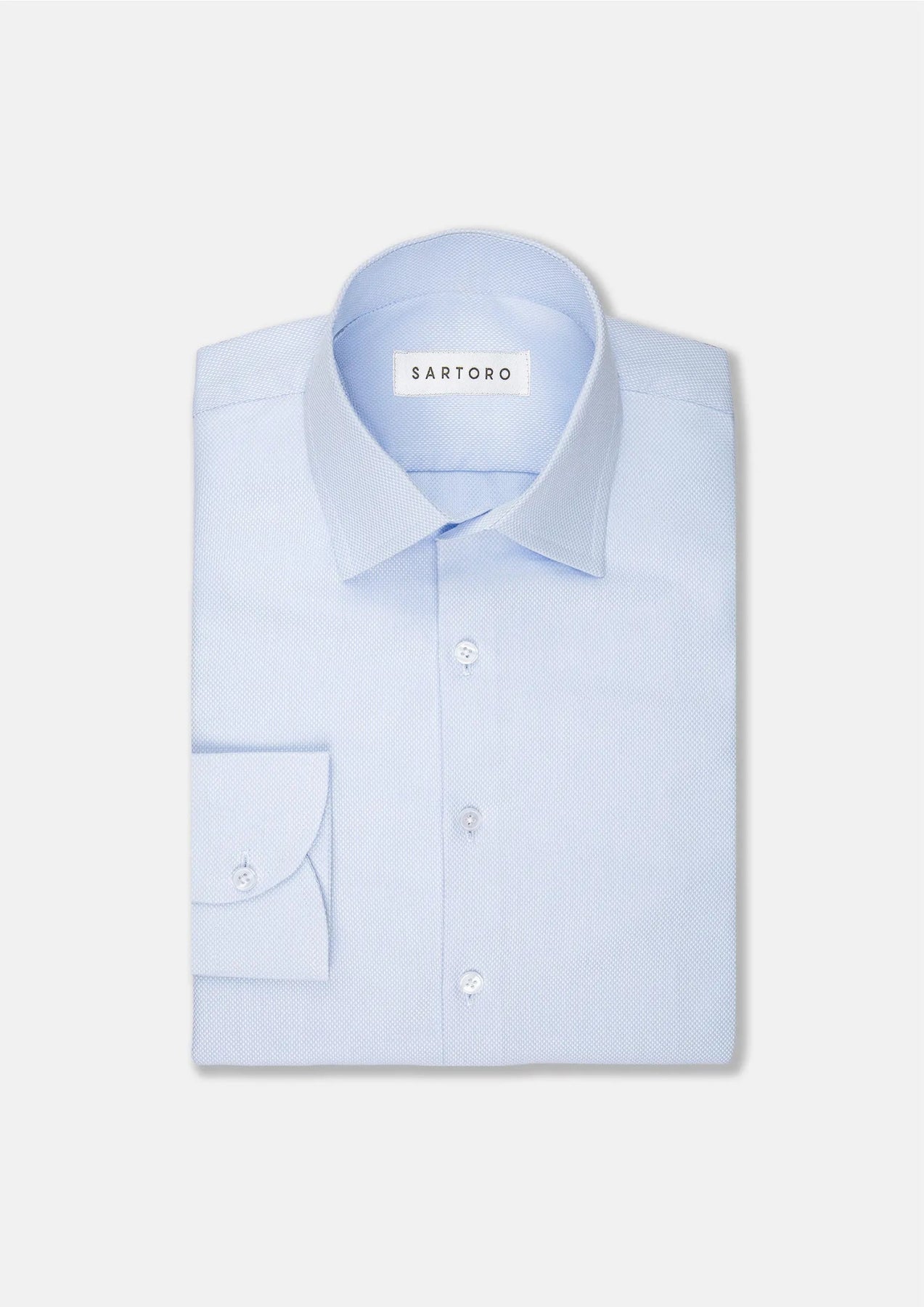 Light Blue Diamond Weave Shirt - SARTORO