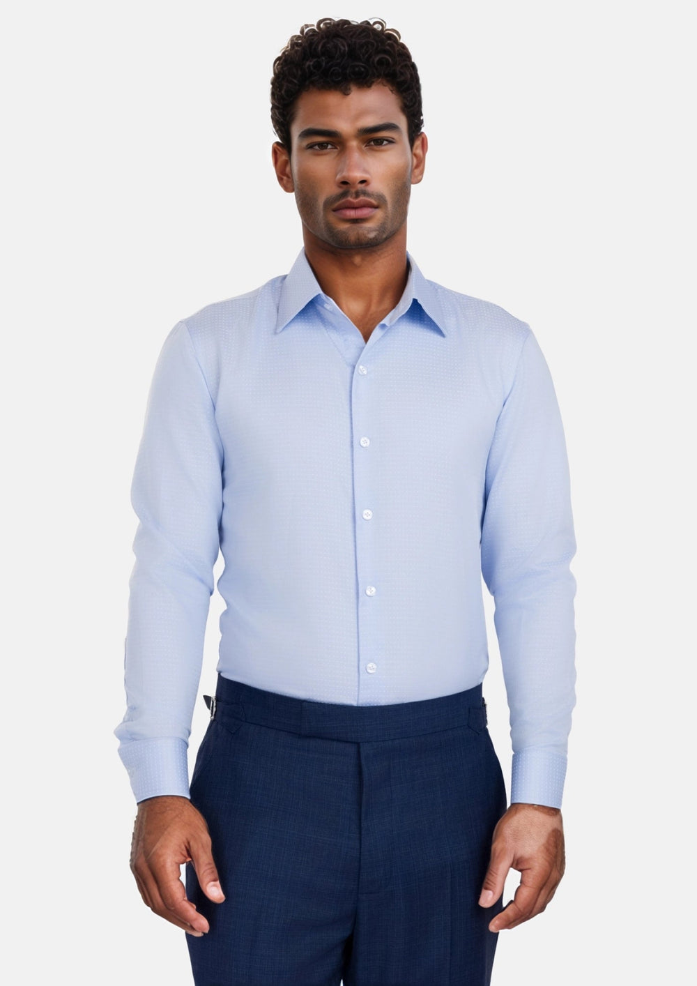 Breeze Blue Dobby Dot Shirt712